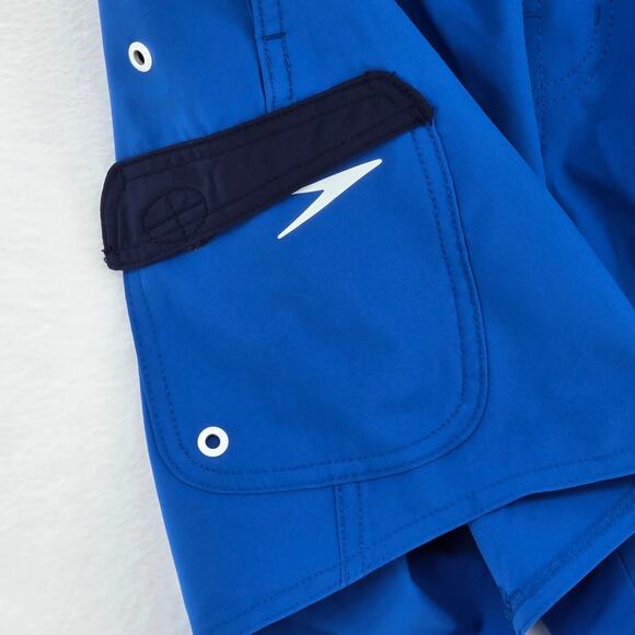 Speedo Mens Swim Trunks Blue Size Small Marina Flex Volley 17" Pocket NWT - Picture 4 of 12